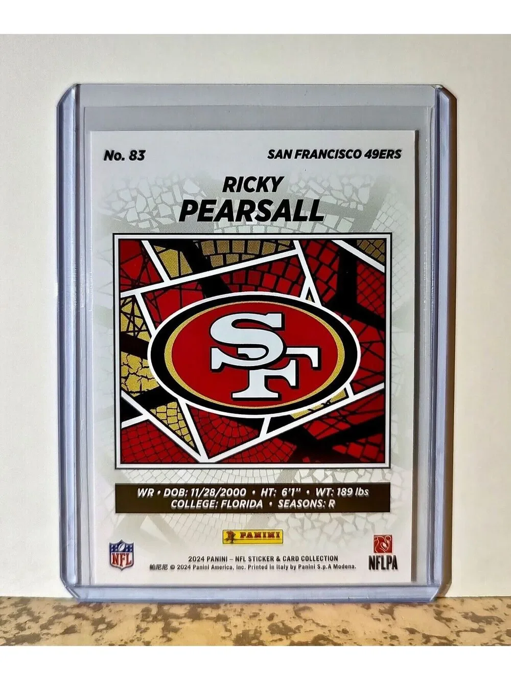 Ricky Pearsall 2024 Panini NFL #83 Rookie Sticker Card San Francisco 49ers